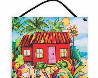 Agave Beach Cottage Ceramic Tile