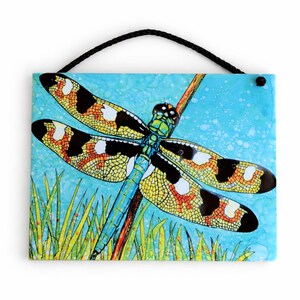 Mosaic Winged Dragonfly Ceramic Tile