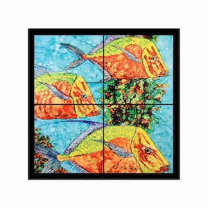 Lookdown Fish Framed Tile Mural