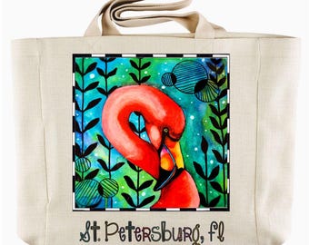 Flamingo Pose Personalized Tote Bag