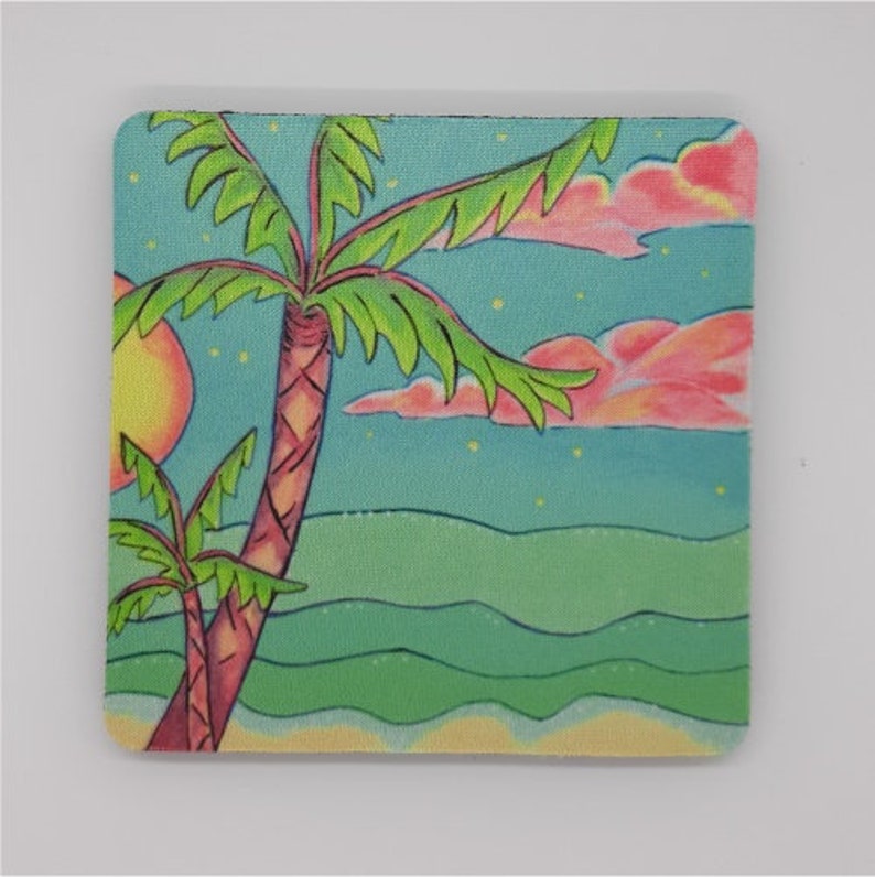Sunset Palm Coaster and Mousepad