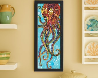 Octopus Framed Tile Mural
