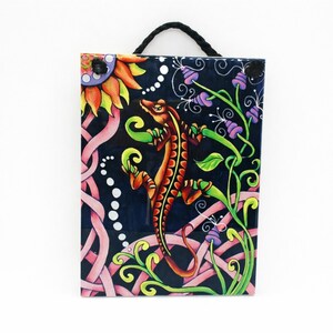 Backyard Garden Lizard Ceramic Tile