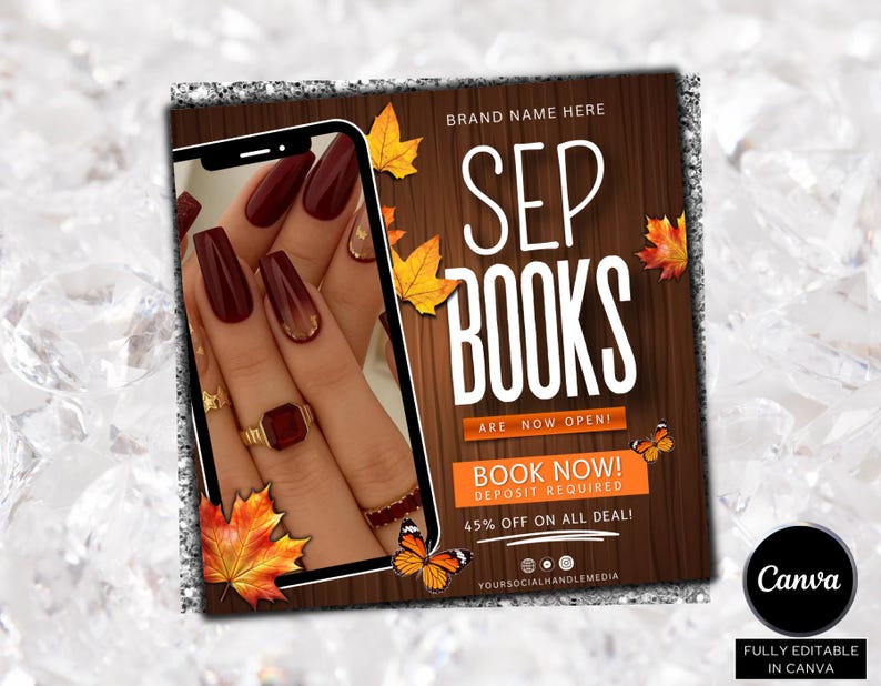 Fall Season Bookings September Nail Flyer Books September Booking Braids Special Flyer Hair Open Book Lash September Appointments Available
