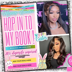 Easter Booking Flyer DIY Template, April Flyer, DIY Canva Template for Makeup, Hair, Lashes, Nails, April Booking Flyer,Spring Flyer