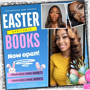 April Booking Flyer DIY Template, April Flyer, DIY Canva Template for Makeup, Hair, Lashes, Nails, Easter Booking Flyer,Spring Flyer