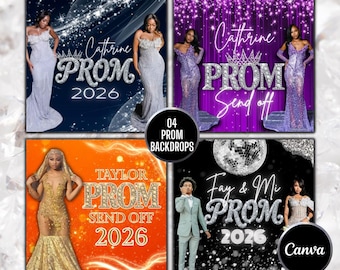 Paquete digital de fondo para baile de graduación, folleto de despedida para baile de graduación, folleto de baile de graduación DIY, evento de despedida para baile de graduación, folleto de invitación para baile de graduación, folleto de baile de graduación, invitación para baile de graduación, Canva