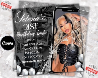 Black Glam Birthday Flyer, Baddie Birthday Flyer,Birthday Bash flyer,Birthday Girl,Party Flyer,Celebration Flyer,Birthday Event,Club Invite