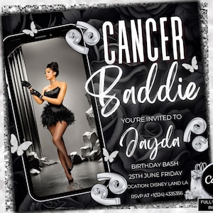 Cancer Season Party Flyer, Birthday Szn Flyer, Cancer Invitation Flyer, Cancer Birthday Event, Social Media Flyer, Premade Flyer Template