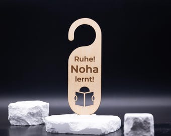 Please Do Not Disturb Sign • Wooden Door Sign “Quiet – NAME is studying!” • Study Door Sign Gift • Children's Room / Study Decor