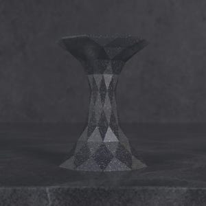3D-printad vas Novara Futuristic – vas med torkade blommor Pampasgräs – vardagsrumsinredning för kontor Grau funkelnd