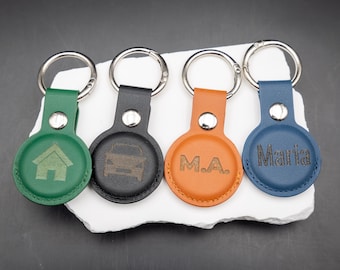 Llaveros AirTag de piel sintética con grabado en varios colores