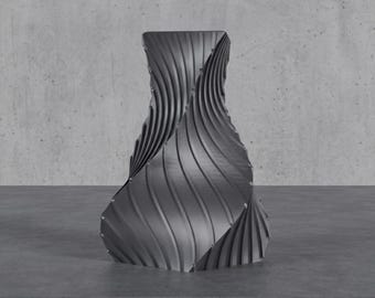 Wazon drukowany w 3D Structura Industrial Design – trapezowy wazon na suszone kwiaty – dekoracyjny wazon do salonu