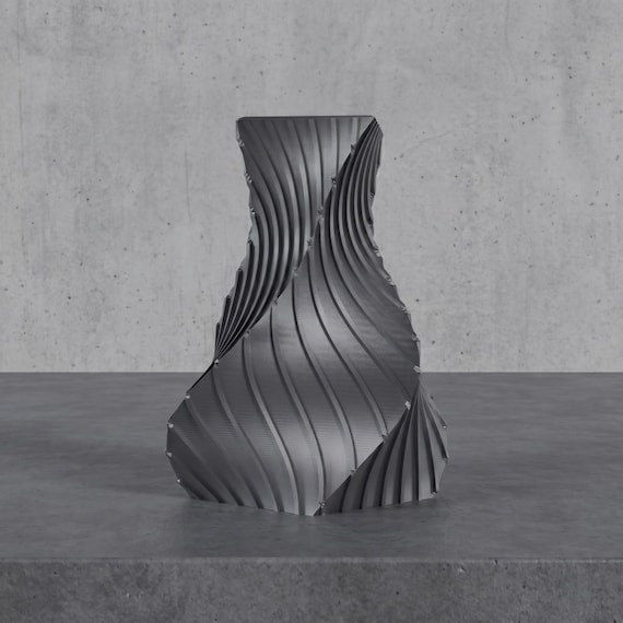 3D Druck Vase Structura Industrial Design – Trockenblumenvase Trapezform – Dekovase Wohnzimmer