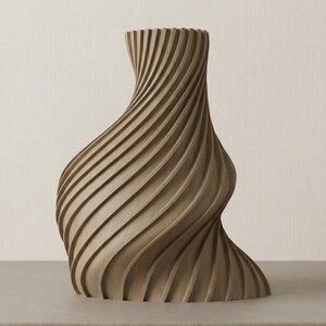 Deko-Vase Organisch Arbor in Klassische Birke · Schlanke Organisch-Form mit Holzstruktur, Bambu PLA Wood · Handgefertigt München · Made in Germany · MyDesignStyle.