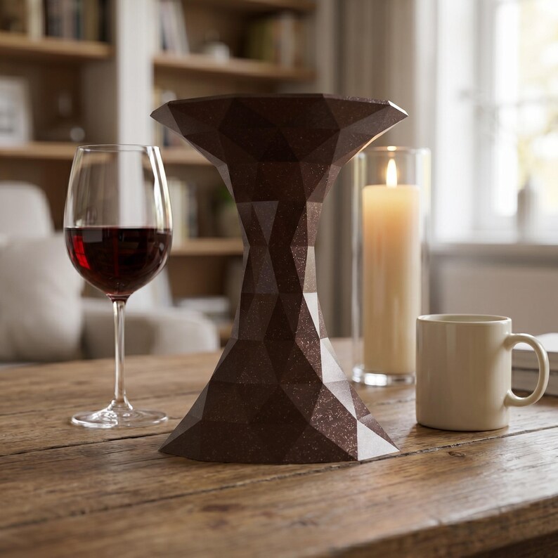 3D-printad vas Novara Futuristic – vas med torkade blommor Pampasgräs – vardagsrumsinredning för kontor bild 13