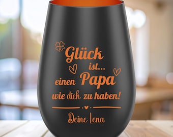 Personalized crystal glass votive candle holder gift for dad with name