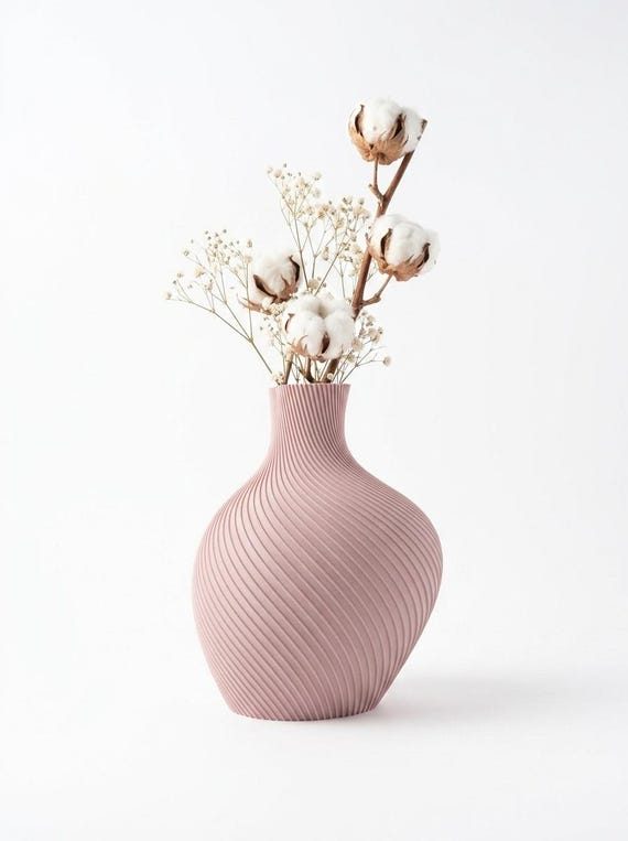 3D Druck Vase Candi Bonbon Design – Trockenblumenvase Pampasgras – Bunte Dekovase Wohnzimmer
