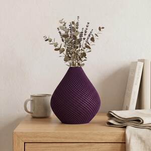 3D-geprinte vaas Purista, moderne vaas voor gedroogde pampasgras, minimalistische decoratieve vaas, ideaal als cadeau voor een housewarming.
