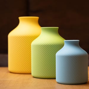 Deko-Vase Bonbon Sucari Zitronen-Gelb 3D gedruckt handgefertigt München · Kompakte Candy-Form in lebhafter Pastell-Matte, Bambu PLA Matte · Made in Germany · MyDesignStyle.