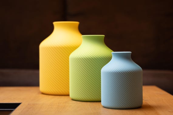 3D Druck Vase Sucari Bonbon Design – Trockenblumenvase Pampasgras – Dekovase Bunt Wohnzimmer