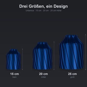 Größenvergleich Industriell Urbanica: 15 cm, 20 cm, 25 cm Höhe · Bambu PLA Metal 3D Druck handgefertigt München MyDesignStyle MDS.