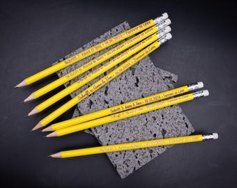 Lápiz de madera amarillo personalizado con nombre o grabado láser personalizado