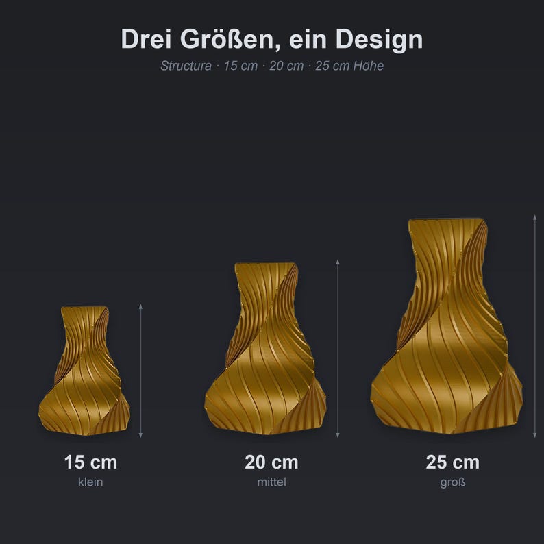 Industriell Structura Vase Kobaltblau im Ambiente Flur Konsole · Trapezkonisch mit feinen Diagonalrippen, Bambu PLA Metal · 3D Druck handgefertigt München MyDesignStyle MDS.