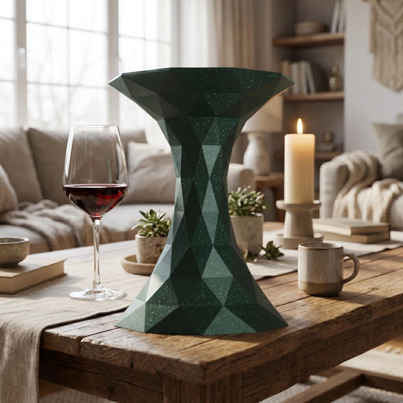 3D-printad vas Novara Futuristic – vas med torkade blommor Pampasgräs – vardagsrumsinredning för kontor bild 16
