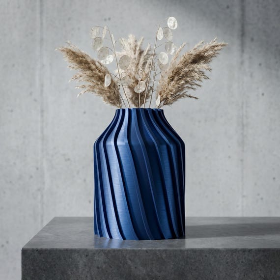 3D Druck Vase Urbanica Industrial Design – Trockenblumenvase Zylinderform – Dekovase Wohnzimmer