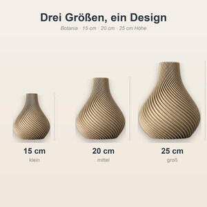 Organisch Botania Vase in 3 Größen: 15 cm, 20 cm, 25 cm · Bambu PLA Wood · Handgefertigt in München · Made in Germany · MyDesignStyle.