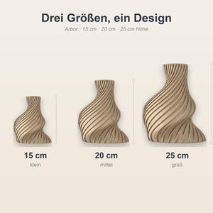 Organisch Arbor Vase in 3 Größen: 15 cm, 20 cm, 25 cm · Bambu PLA Wood · Handgefertigt in München · Made in Germany · MyDesignStyle.