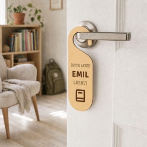 Personalisiertes Türschild für Kinder aus Holz – Lernzeit Wendeschild mit Name