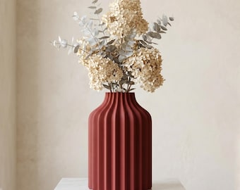3D Printed Vase Fjordis Scandinavian – Dried Flower Vase Boho Decor – Living Room Decor Gift