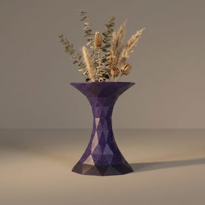 3D-printad vas Novara Futuristic – vas med torkade blommor Pampasgräs – vardagsrumsinredning för kontor bild 1