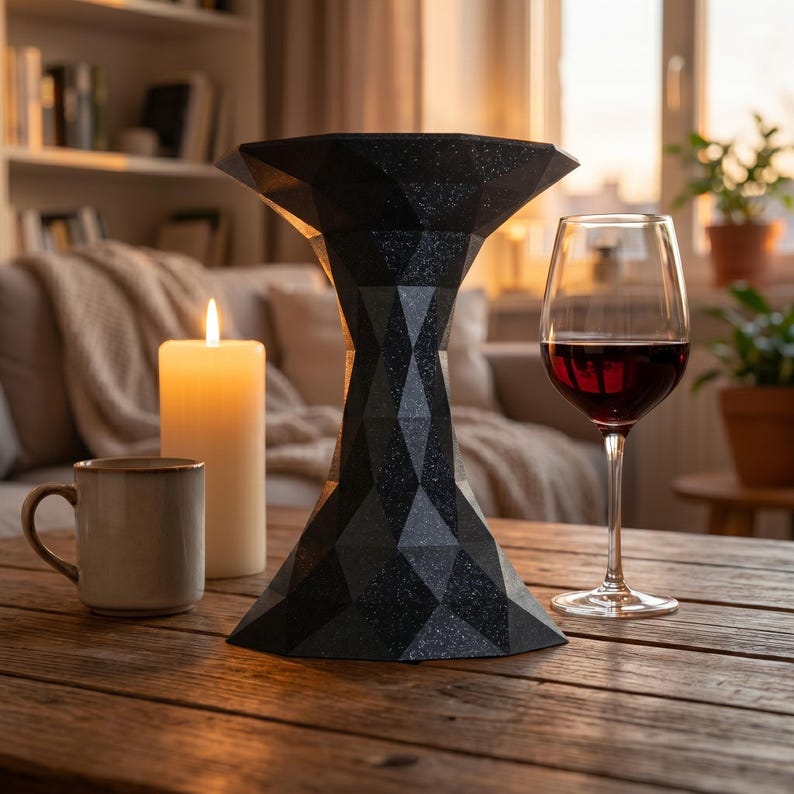 3D-printad vas Novara Futuristic – vas med torkade blommor Pampasgräs – vardagsrumsinredning för kontor bild 9