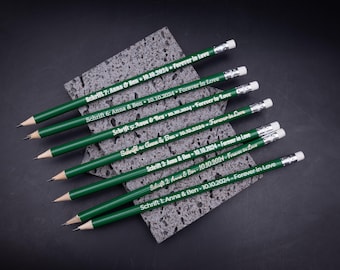 Lápiz de madera verde personalizado con nombre o frase