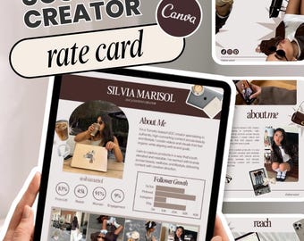 UGC Creator 10 pg Media Kit Template: Editable Canva Rate Card | Media Kit Template | UGC Rate Card | Editable Canva (Digital Download)