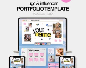 UGC-portfölj Canva-mall, webbplats och mediakit, UGC (direktnedladdning)