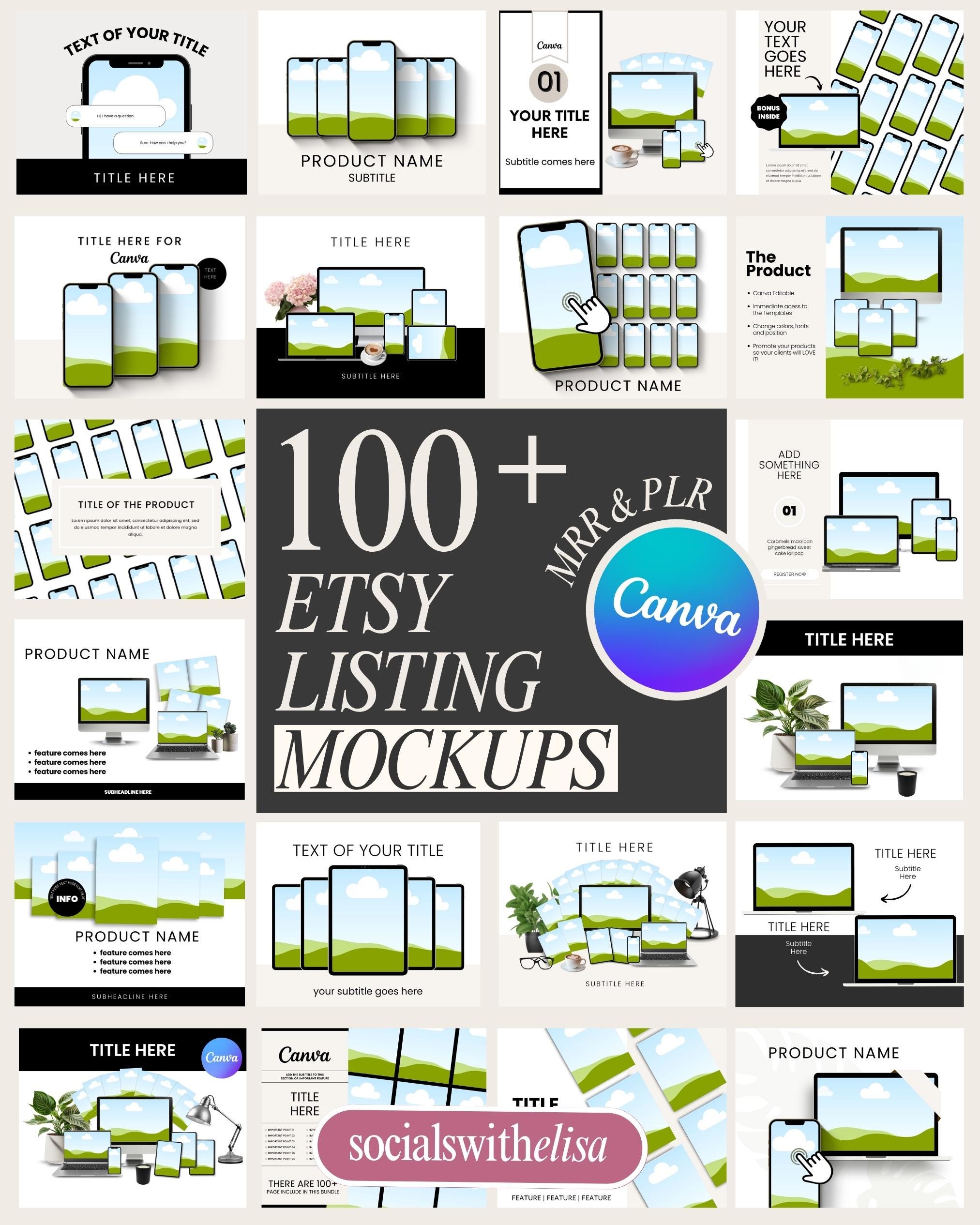 Etsy Listing Mockup Templates Digital Products, Editable Canva Mockups ...