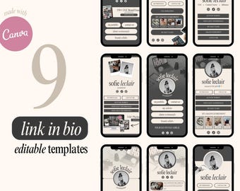 Canvas länkmallset i bio: Minimalistiska Instagram-biolänkar (digital nedladdning)