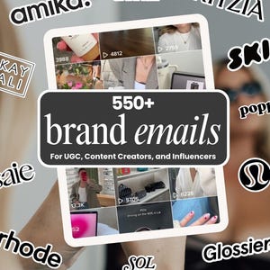 550+ Marken E-Mail-Kontaktliste: UGC Influencer Marketing (PDF)