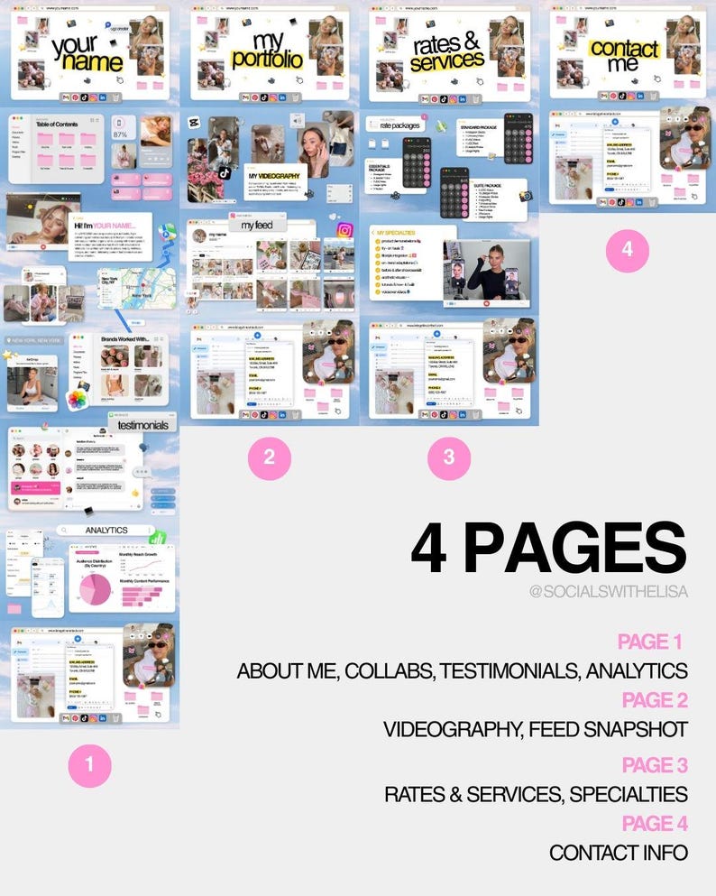 UGC-portfölj Canva-mall, webbplats och mediakit, UGC (direktnedladdning) bild 4