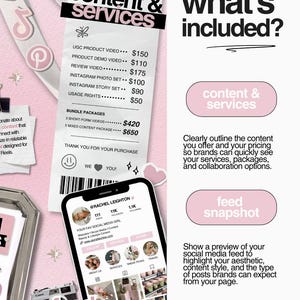 Editable UGC Creator Media Kit Template: Canva Rate Card (Digital Download) image 4