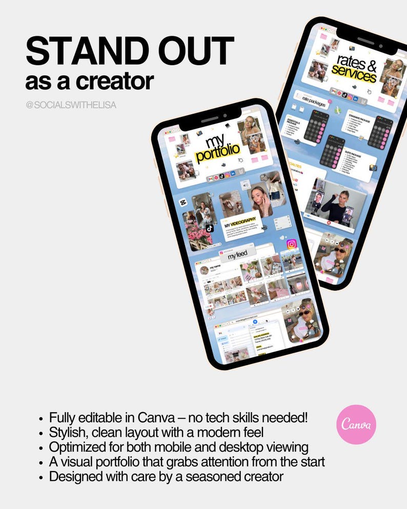 UGC-portfölj Canva-mall, webbplats och mediakit, UGC (direktnedladdning) bild 5