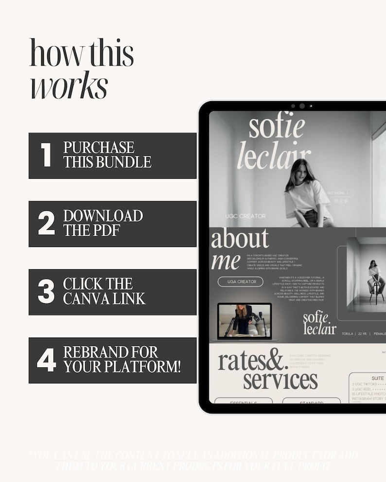 UGC Portfolio Canva Template: Website & Media Kit (Instant Download) image 3