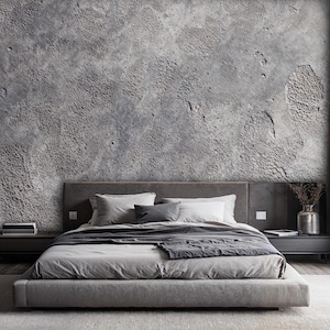 Vintage Gray Concrete Peel and Stick Wallpaper Mural: Industrial Urban Decor