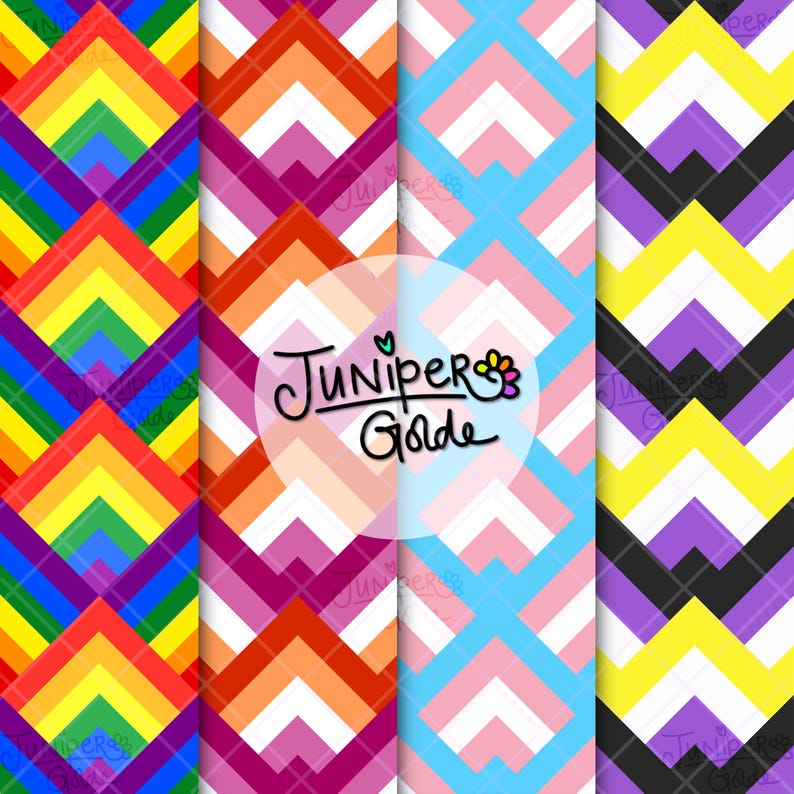 Pride Flag Peaks Bundle | Four Seamless Patterns, Repeat Fabric Print ...