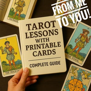 Tarot voor beginners: afdrukbare tarotkaarten en complete stapsgewijze handleiding | Leer tarot thuis| Direct downloaden, ontgrendel de magie van tarot