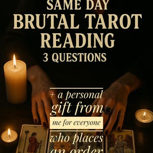 Lecture brutale de tarot, le même jour, 3 questions Lecture psychique honnête, Clarté de l'amour et de la vie, Lecture de cartes de tarot | Informations rapides et précises
